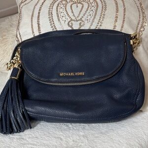 Michael Michael Kors Dark Blue Bedford tassel Satchels